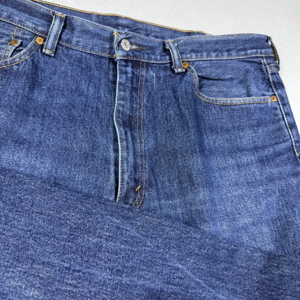 Levis 505 Regular Fit Straight Leg Dark Wash Indigo Denim Jeans Mens 38x30
